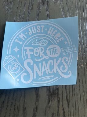 New  "I'm Just Here For The Snacks" Decal